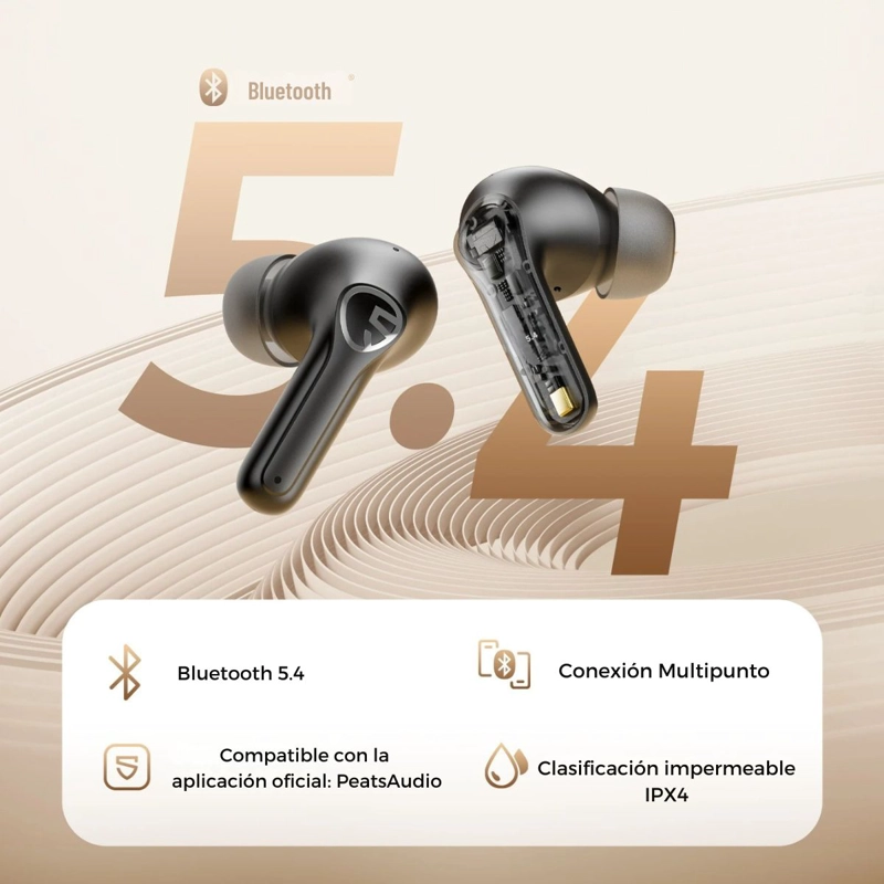 AUDIFONOS BLUETOOTH ANC Y MODO JUEGO IPX4 SOUNDPEATS T3 PRO - 9
