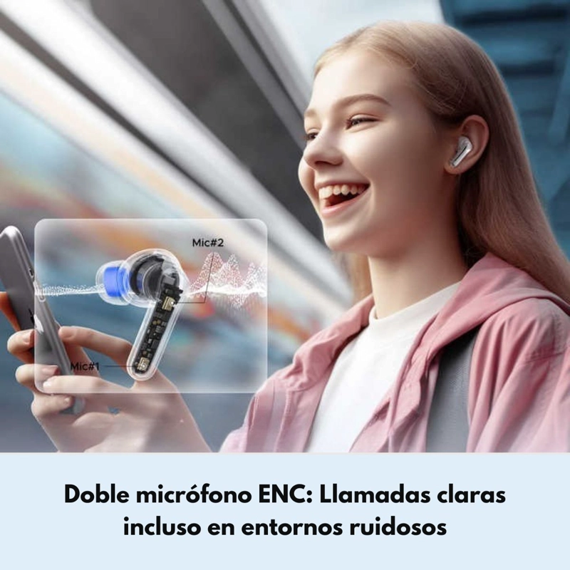 AUDIFONOS INALAMBRICOS TWS ENC IPX4 SOUNDPEATS CLEAR - 5
