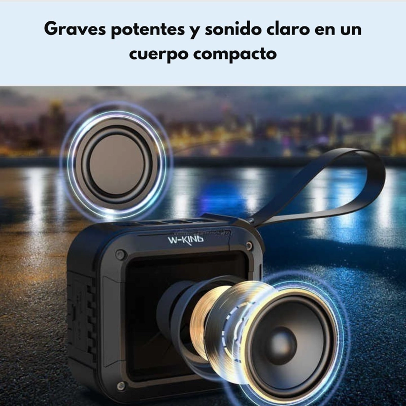 PARLANTE BLUETOOTH OUTDOOR IPX6 NFC FM 10 HORAS W-KING S7 - 3