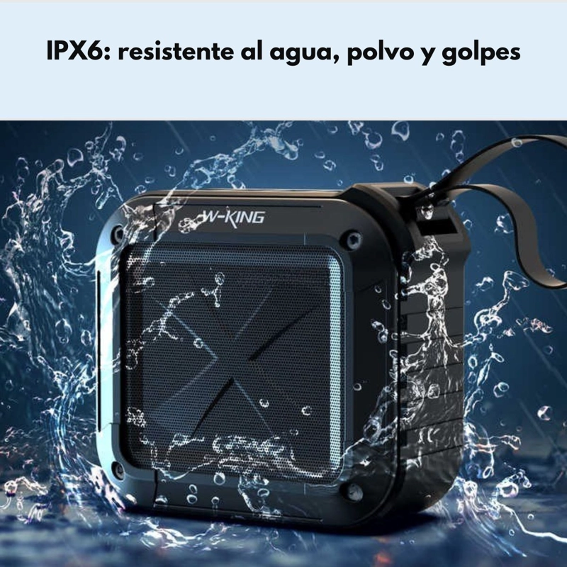 PARLANTE BLUETOOTH OUTDOOR IPX6 NFC FM 10 HORAS W-KING S7 - 6