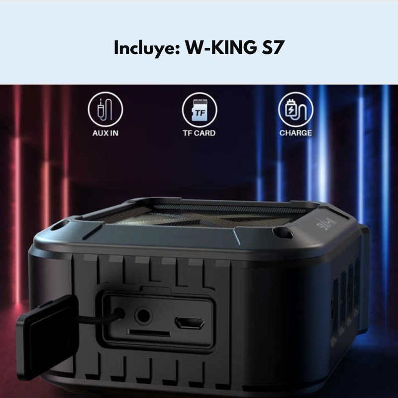 PARLANTE BLUETOOTH OUTDOOR IPX6 NFC FM 10 HORAS W-KING S7 - 9