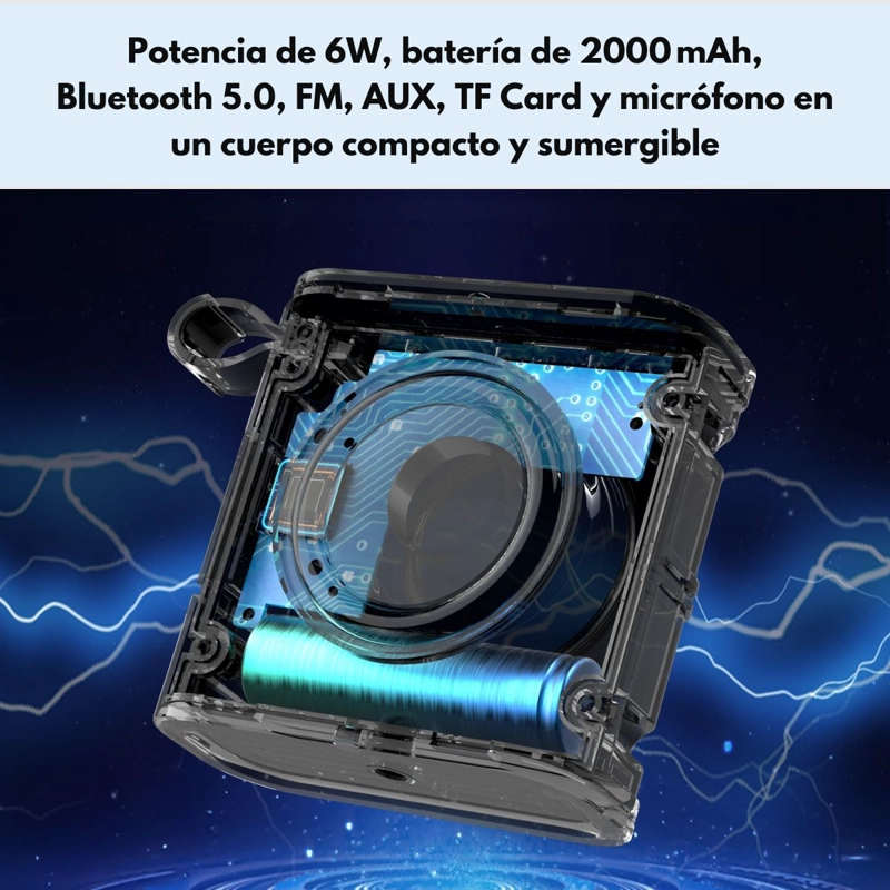 PARLANTE BLUETOOTH OUTDOOR IPX7 6W FM 10 HORAS W‑KING D2 - 8