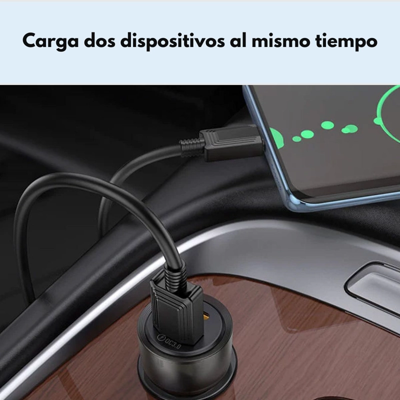 CARGADOR RAPIDO AUTO HOCO Z52 38W USB-C Y USB-A TIPO C - 2