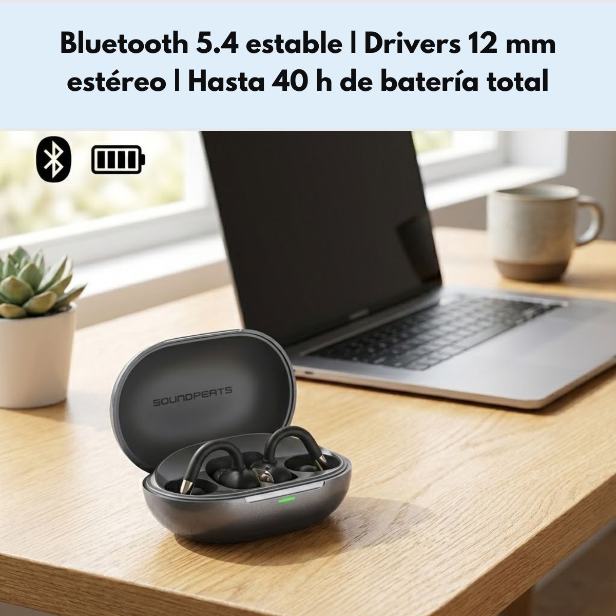 AUDIFONOS BLUETOOTH DEPORTIVOS OPEN-EAR SOUNDPEATS CLIP1 - 8