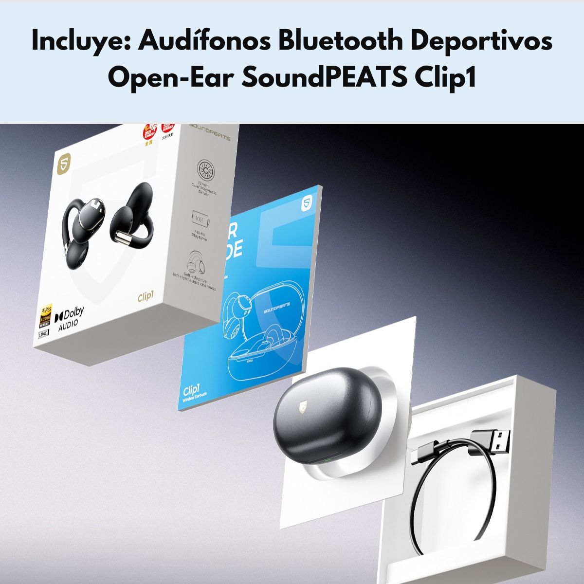 AUDIFONOS BLUETOOTH DEPORTIVOS OPEN-EAR SOUNDPEATS CLIP1 - 9
