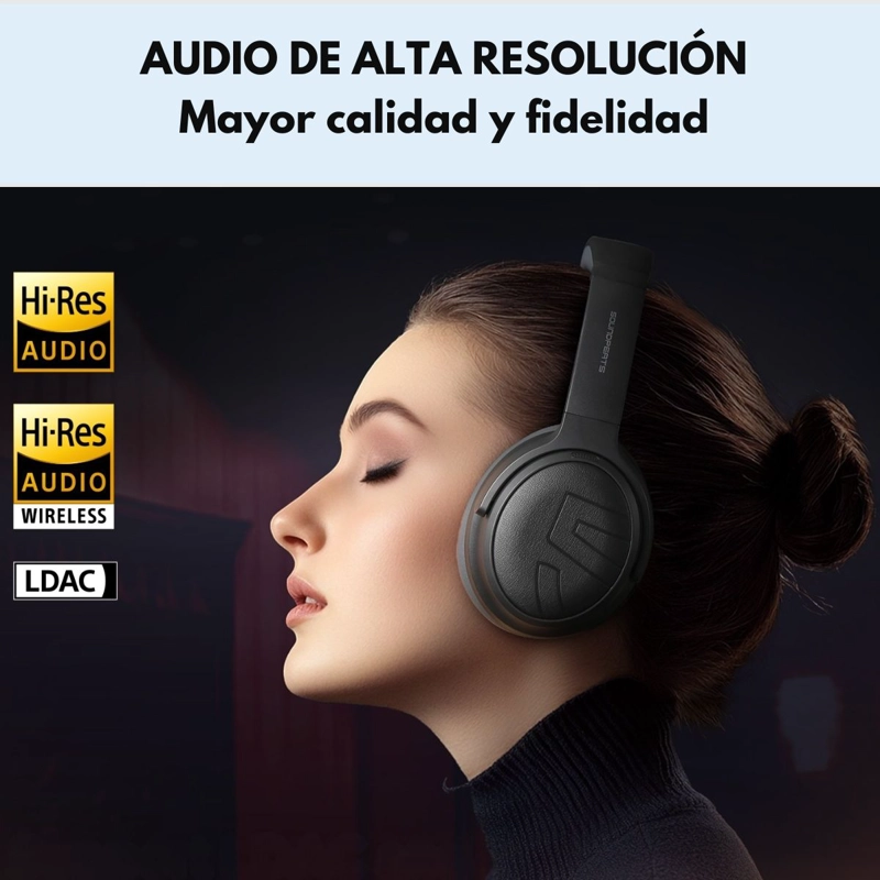 AUDIFONOS BLUETOOTH 151HRS ANC HIRES SOUNDPEATS SPACE PRO - 8