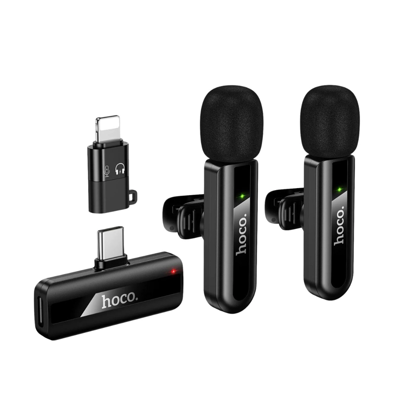 MICROFONO LAVALIER INALAMBRICO DUAL HOCO - 1