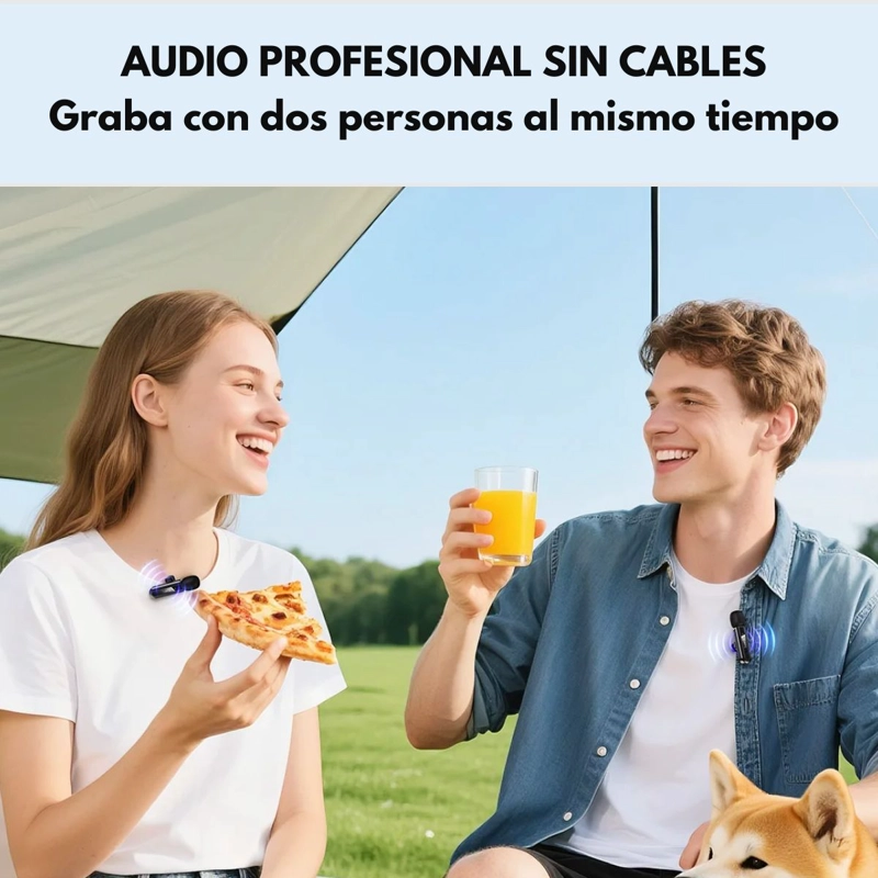 MICROFONO LAVALIER INALAMBRICO DUAL HOCO - 2