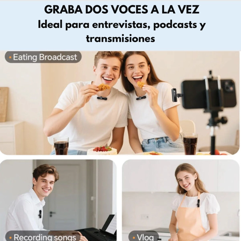 MICROFONO LAVALIER INALAMBRICO DUAL HOCO - 6