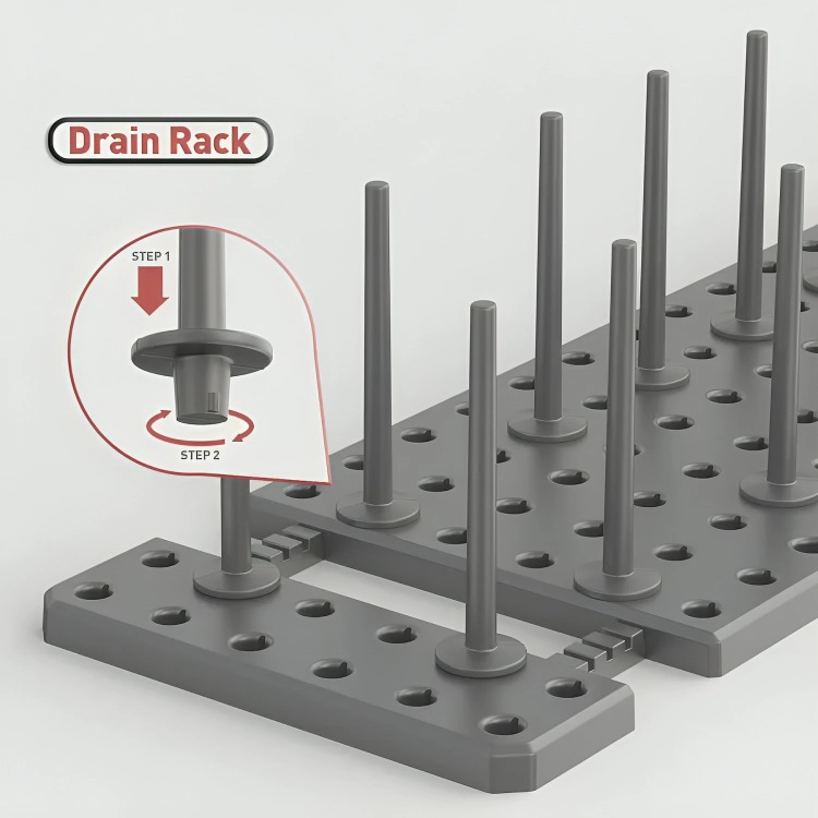 SET DE 2 ESTANTE AJUSTABLE DE DRENAJE COCINA TIPO DE CAJON - 5