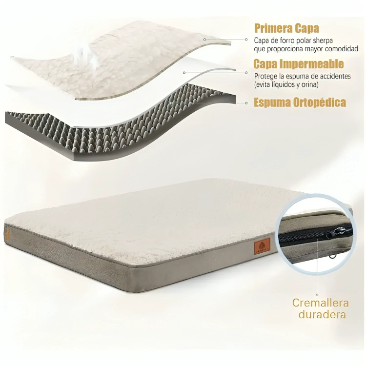 CAMA COLCHON ORTOPE DICA PARA MASCOTAS PERROS 77X51CM LAVABLE - 2