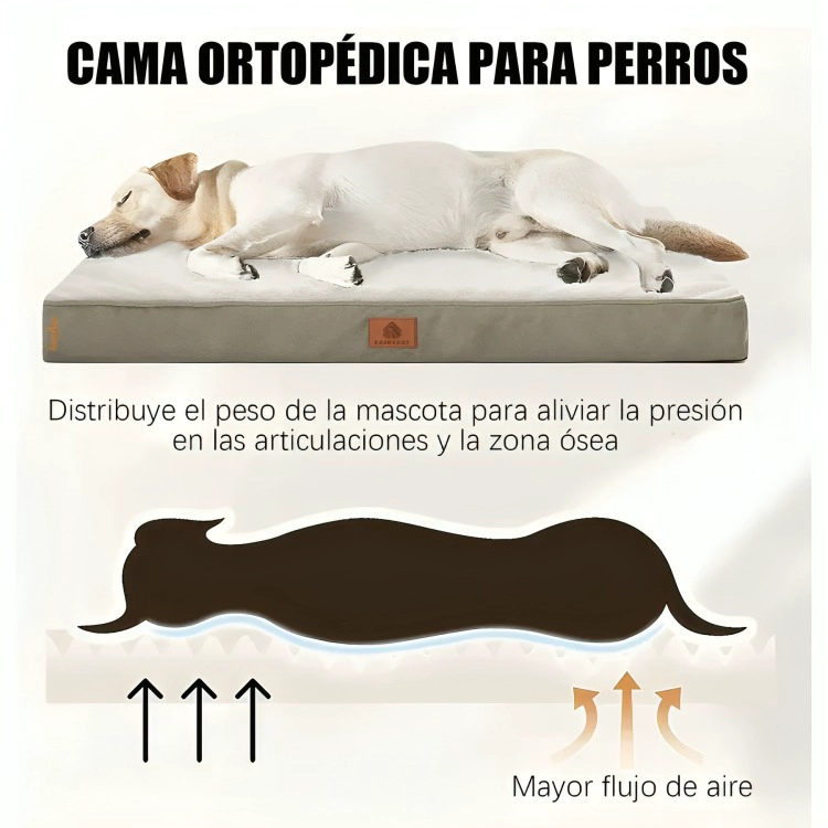 CAMA COLCHON ORTOPE DICA PARA MASCOTAS PERROS 77X51CM LAVABLE - 3