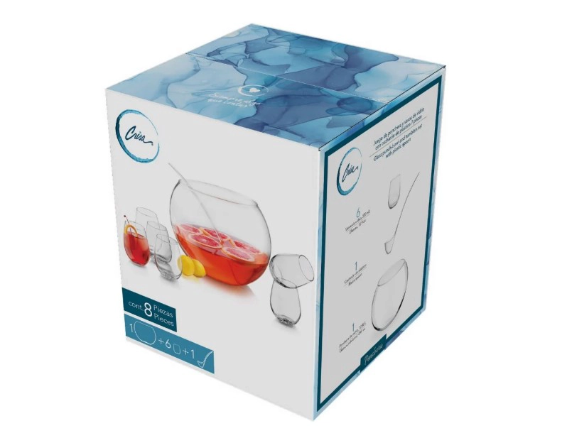 JUEGO PONCHERA COCTELERA  8 PZS - 3