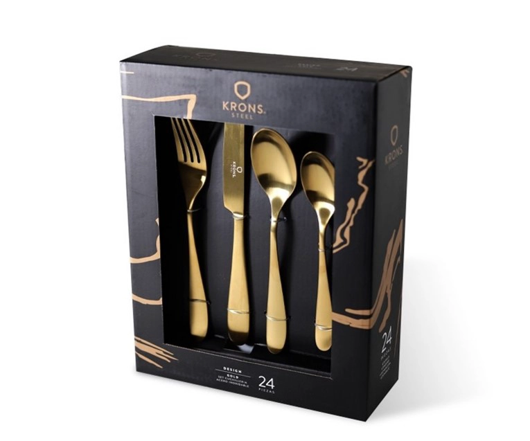 SET DE CUCHILLERIA 24 PIEZAS GOLD KRONS - 1