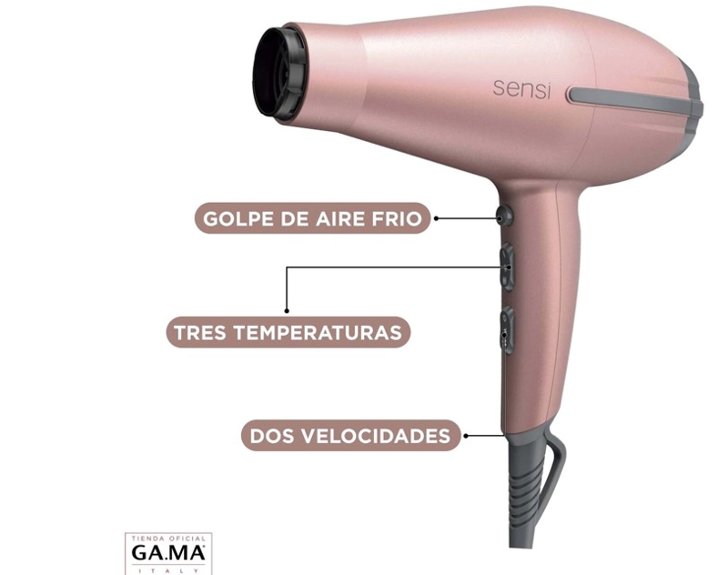 SECADOR DE CABELLO GAMA TEMPO 5D SENSI ROSE - 3