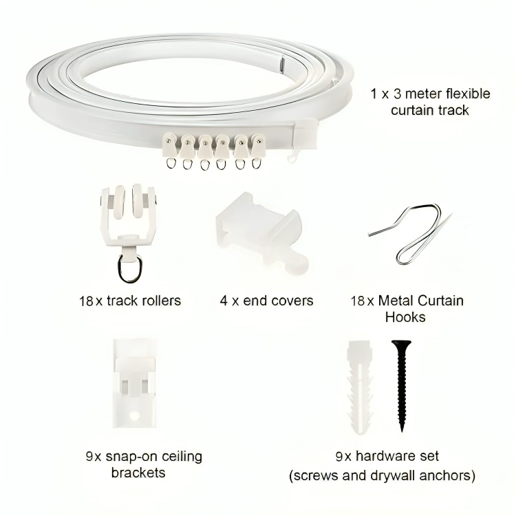 RIEL PARA CORTINA DE TECHO RIEL DE TECHO SOPORTE 5MTS - 1