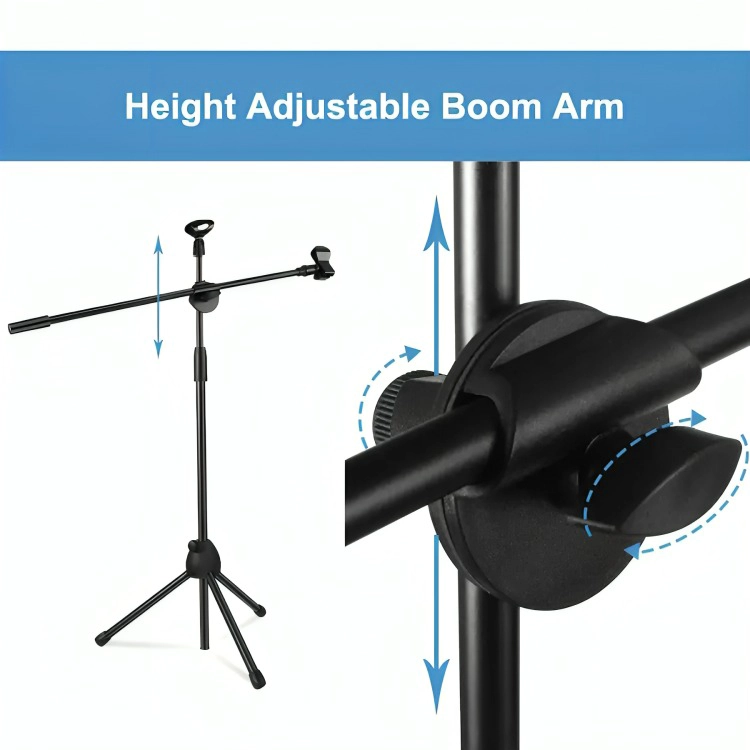 SOPORTE CON BRAZO PARA MICROFONO ATRIL DE MICROFONO 2EN1 - 3