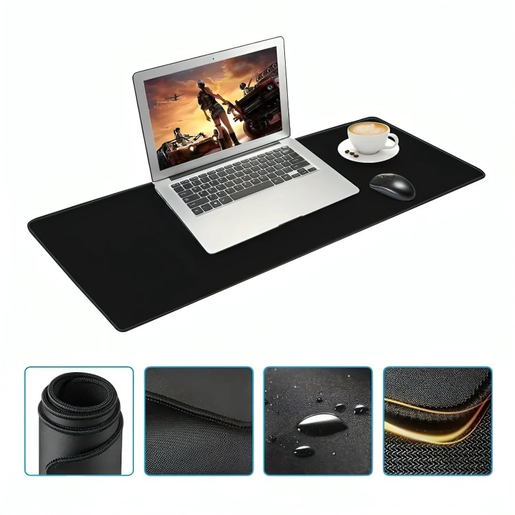 MOUSE PAD ALFOMBRILLA PROTECTOR ANTIDESLIZANTE 80X40 NEGRO - 2