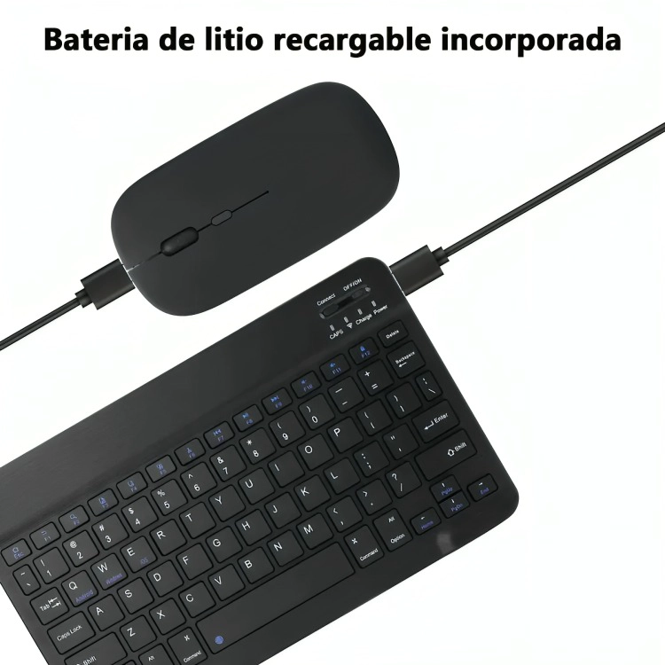 KIT TECLADO + MOUSE INALAMBRICO BLUETOOTH NEGRO - 3