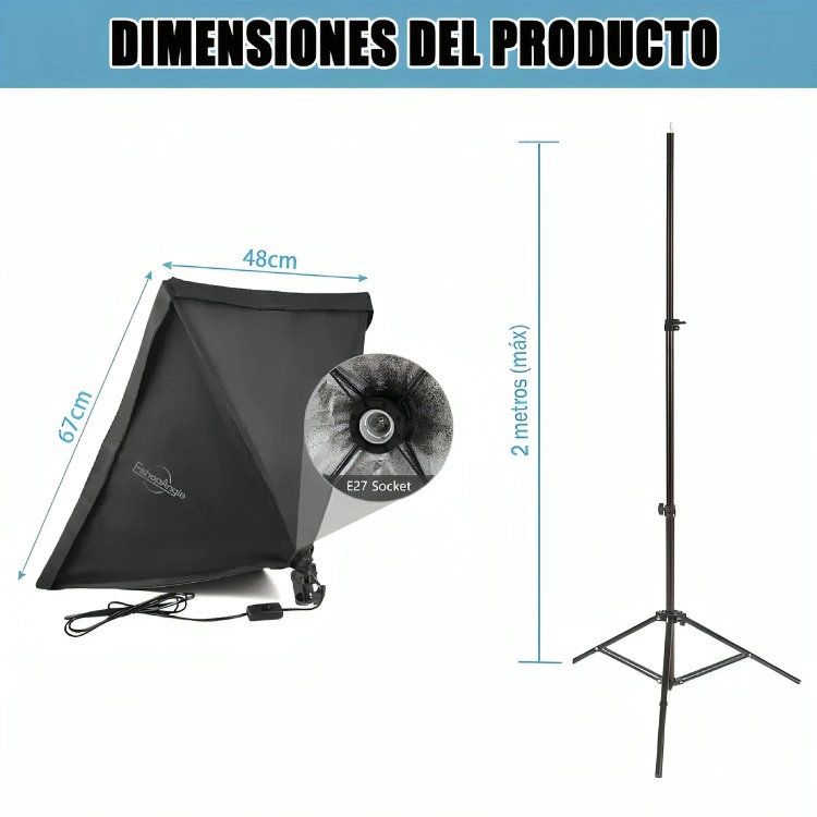 KIT DE ILUMINACION SOFTBOX ESTUDIO DE FOTOGRAFIA - 3