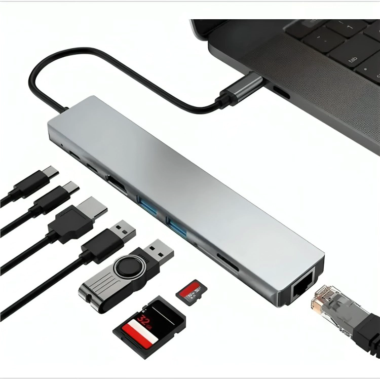 ADAPTADOR MULTIPUERTO HUB TIPO C 8 EN 1 - 1