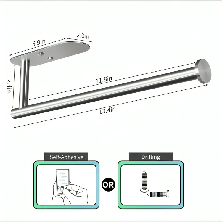 PORTAROLLOS TOALLA DE PAPEL NOVA DE ACERO INOX AUTOADHESIVO - 3