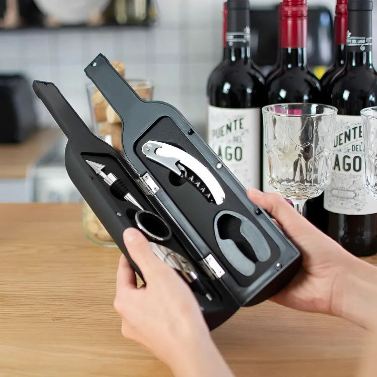SET DE VINO SACACORCHOS CON FORMA DE BOTELLA - 2
