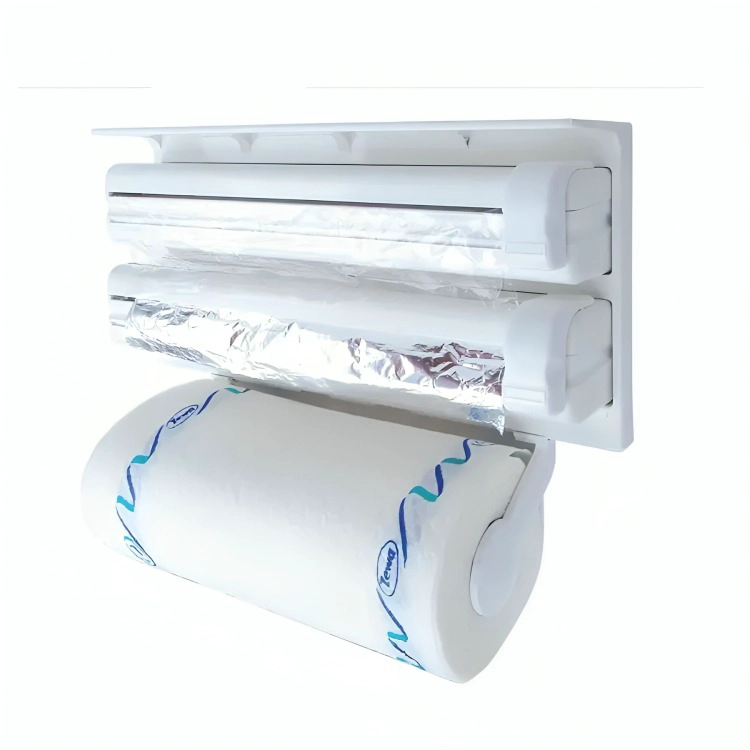 PORTA ROLLO TOALLA NOVA TRIPLE DISPENSADOR COCINA ALUSA FILM - 4