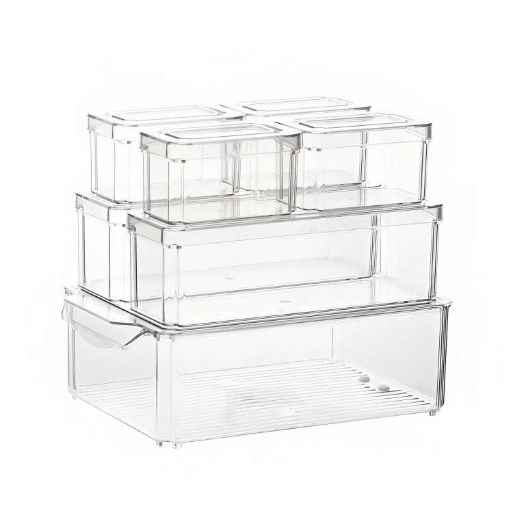 ORGANIZADOR REFRIGERADOR COCINA SET 7 CONTENEDORES CON TAPA - 3