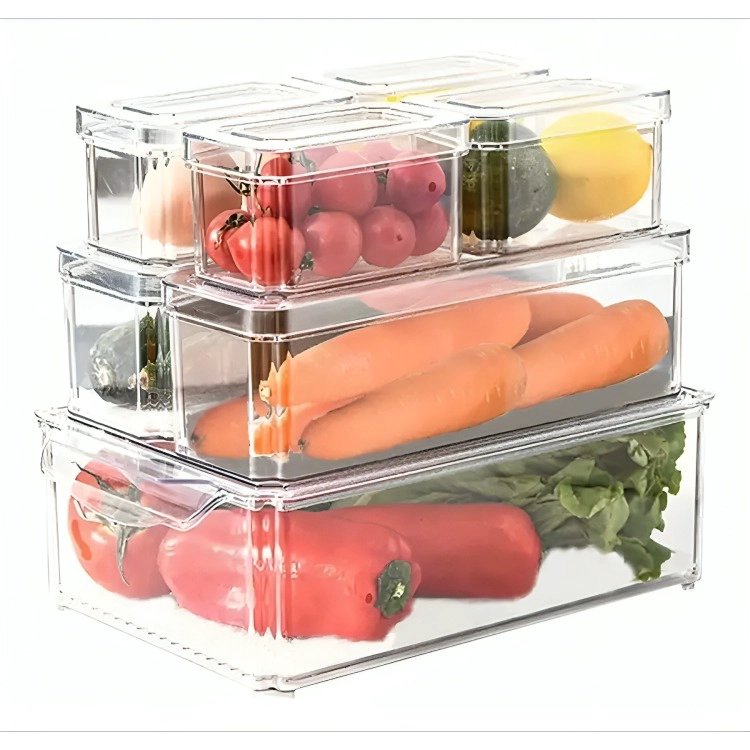 ORGANIZADOR REFRIGERADOR COCINA SET 7 CONTENEDORES CON TAPA - 4