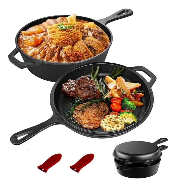 SARTENES DE HIERRO FUNDIDO GRUESA DOBLE USO 26CM - 4