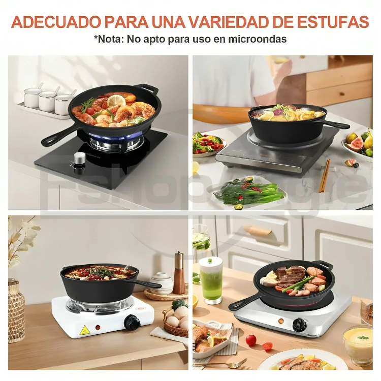 SARTENES DE HIERRO FUNDIDO GRUESA DOBLE USO 26CM - 6