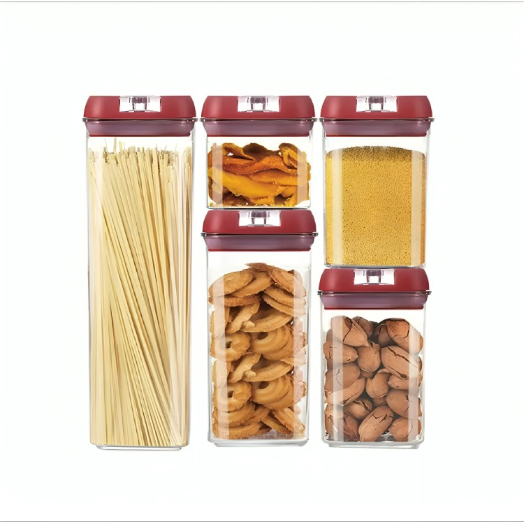 SET 5 CONTENEDORES DE ALIMENTO TAPA HERME TICA ALMACENAMIENTO - 3