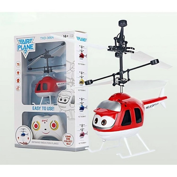 HELICOPTERO INFANTIL ROJO CON CONTROL REMOTO JUGUETE INTERACTIVO - 2