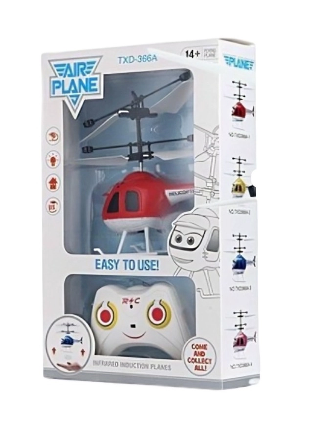 HELICOPTERO INFANTIL ROJO CON CONTROL REMOTO JUGUETE INTERACTIVO - 3