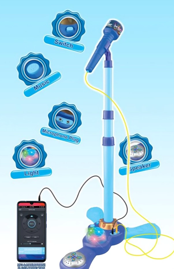 MICROFONO SIMPLE KARAOKE PARA NIÑOS - AZUL - 1