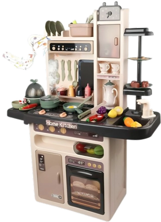 COCINA DE JUGUETE 65 PCS COLOR MARRON 93.5X71X28.5 - 2