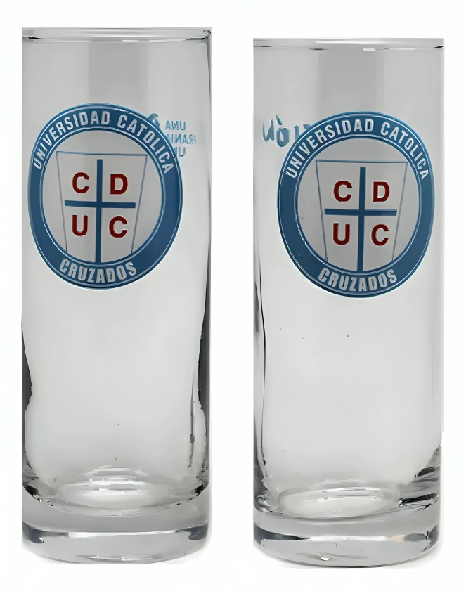 SET 2 VASOS PC UNIVERSIDAD CATOLICA - 1