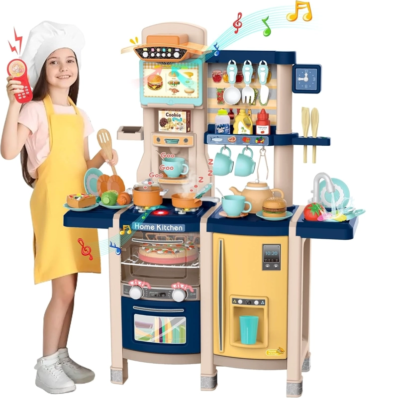 COCINA 100 CM AZUL CON 66 PCS - 1