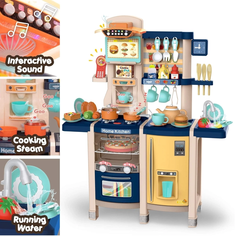 COCINA 100 CM AZUL CON 66 PCS - 3