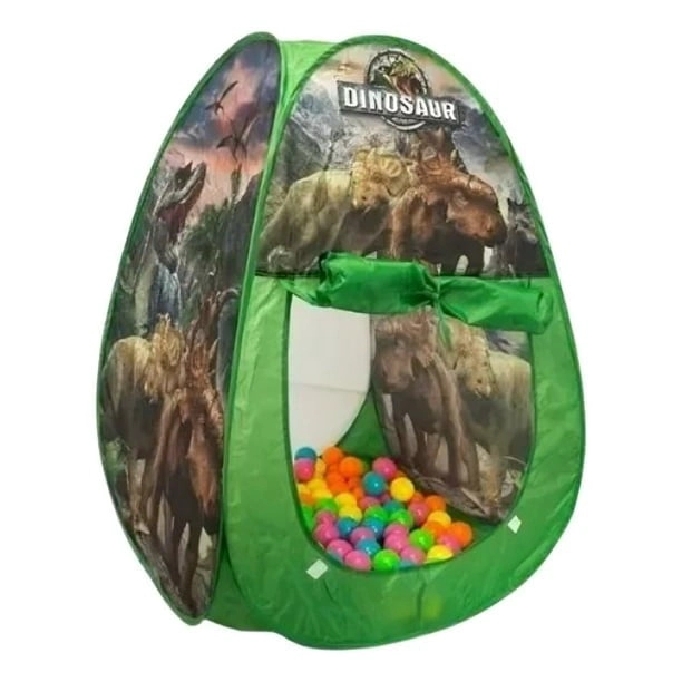 CARPA DE DINOSAURIO PARA NIÑO CON 20 PELOTAS DE COLORES - 1