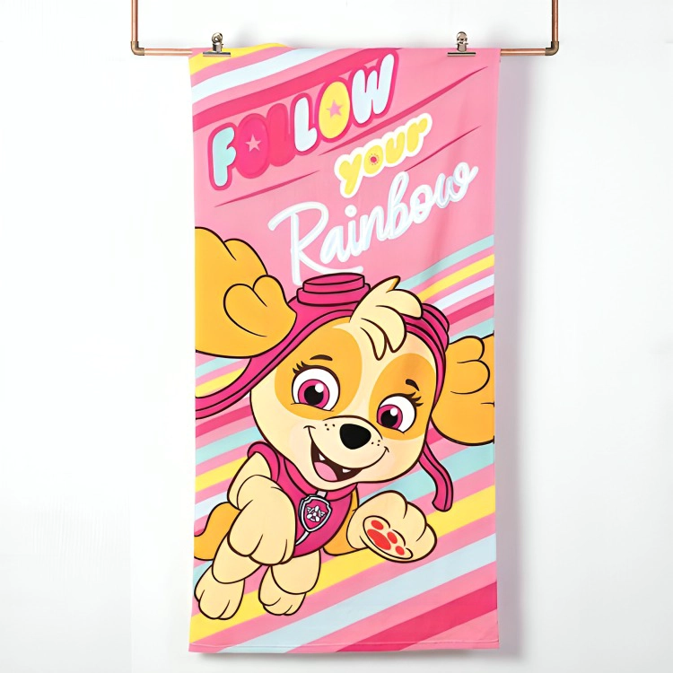 TOALLA DE PLAYA 70×140 CM + BOLSO /PAW PATROL RAINBOW – MASHINI - 2