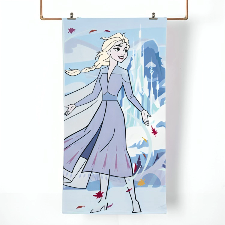 TOALLA DE PLAYA 70×140 CM + BOLSO /FROZEN CASTILLO – MASHINI - 1