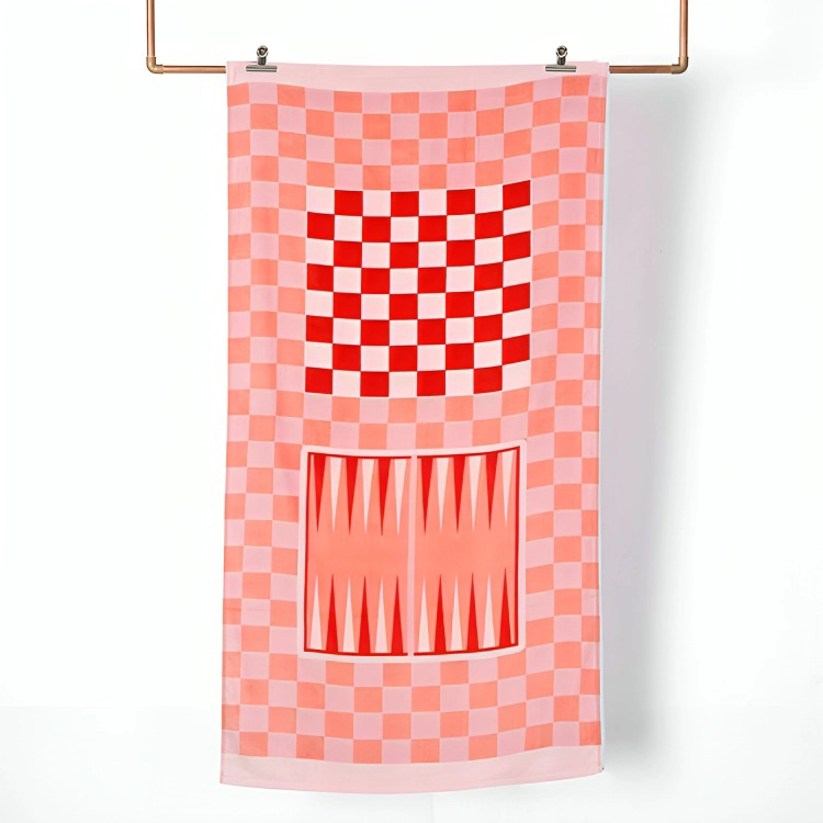 TOALLA DE PLAYA + JUEGO 70×150 CM. / DAMA ROSADO – MASHINI - 3