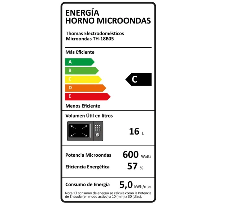 MICROONDAS THOMAS 18 LITROS TH-18B05 BLANCO THOMAS - 7