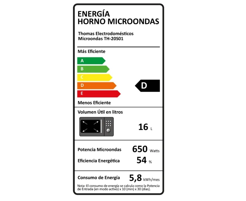 MICROONDAS THOMAS 20LTS TH-20S01 - 5