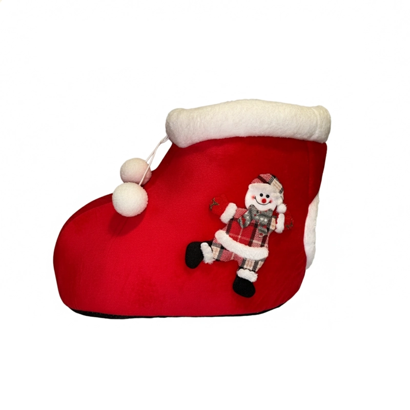 CAMA MASCOTA BOTA MUÑECO DE NIEVE COLOR ROJO - 2