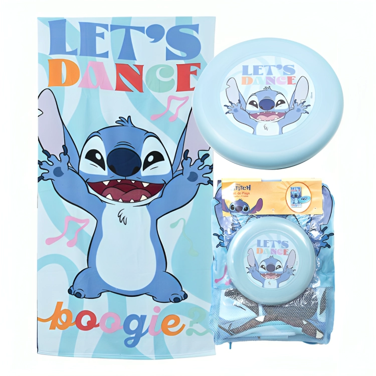 SET TOALLA DE PLAYA 70×140 CM. + FRISBEE / STITCH BOGGIE – MASHINI - 2