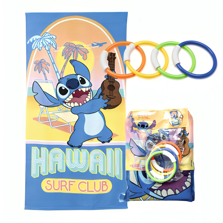 SET TOALLA DE PLAYA 70×140 CM. + TESORO/ STITCH CLUB – MASHINI - 3