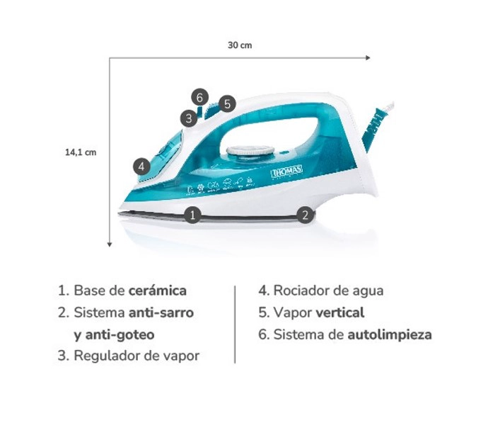 PLANCHA VAPOR THOMAS TH-7055 - 6